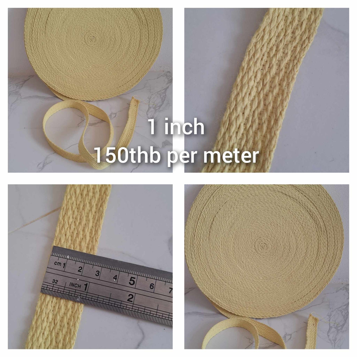 1 Inch/25mm Kevlar, Flat Wick, Sold per Meter, 1.5mm Thick