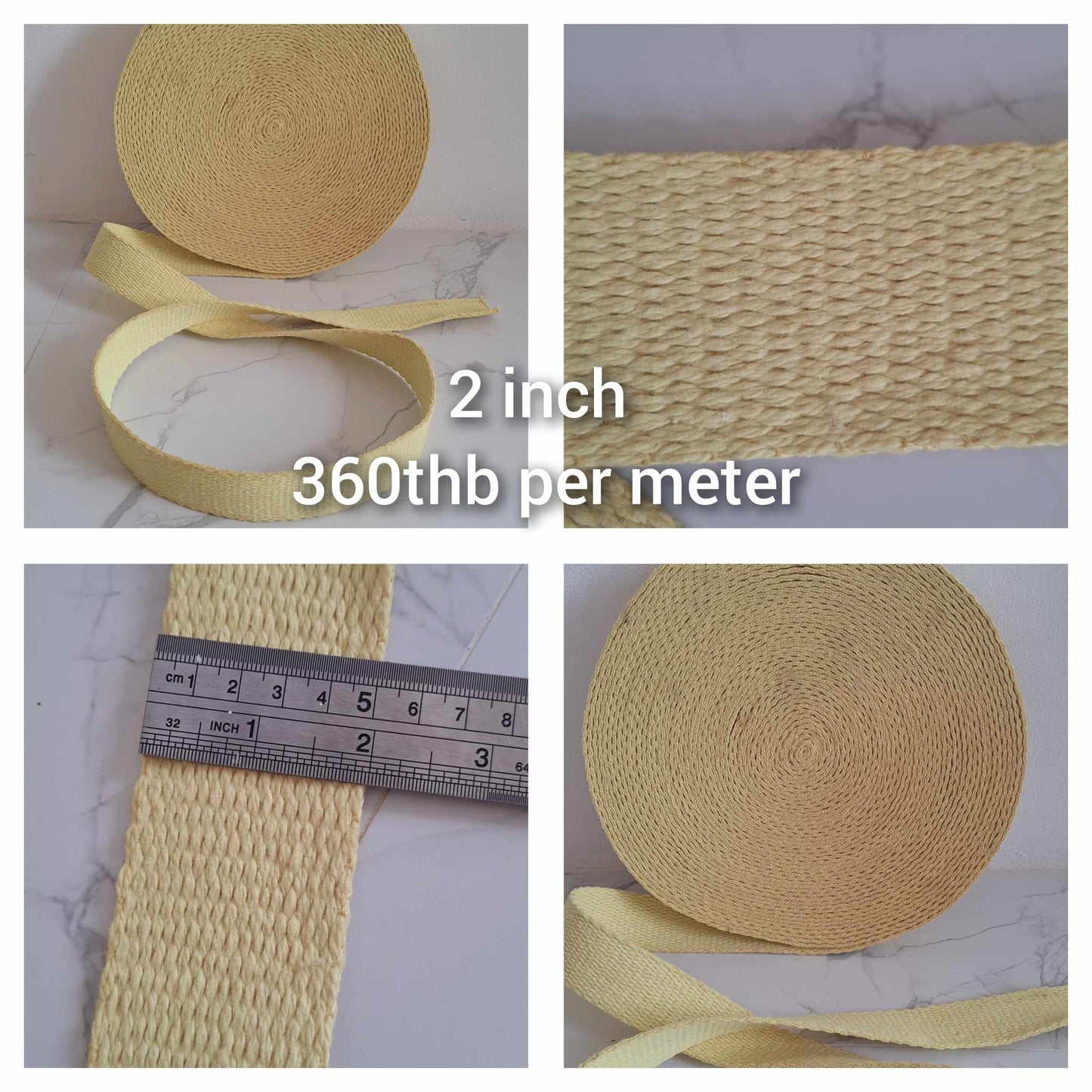 2 Inch/50mm Kevlar, Flat Wick, Sold per Meter, 3mm Thick