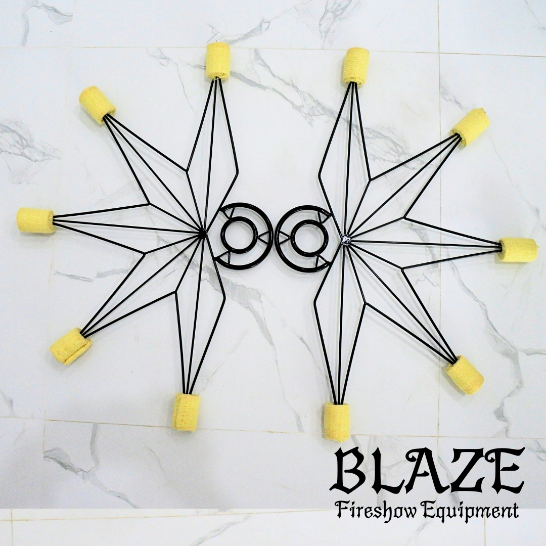 Star Fire Fan for Fire spinning, Fire dancing.