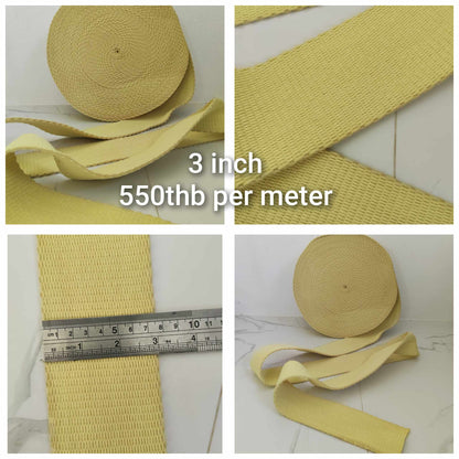 3 Inch/75mm Kevlar, Flat Wick, Sold per Meter, 3mm Thick