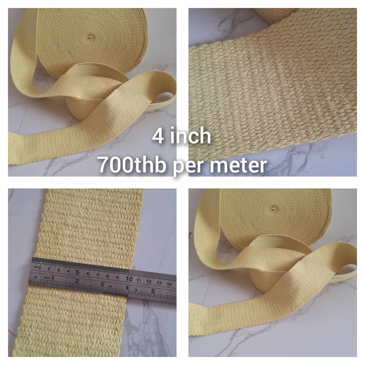 4 Inch/100mm Kevlar, Flat Wick, Sold per Meter, 3mm Thick