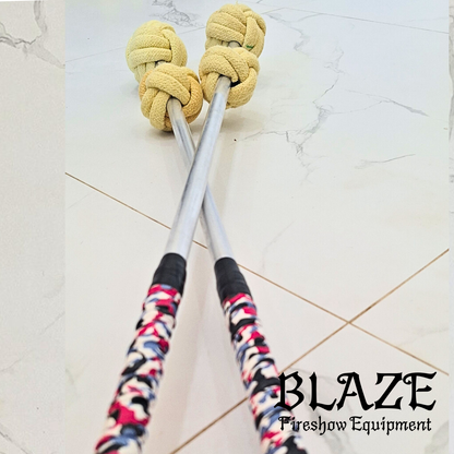 Double Monkey Fist Fire Stick with Kevlar