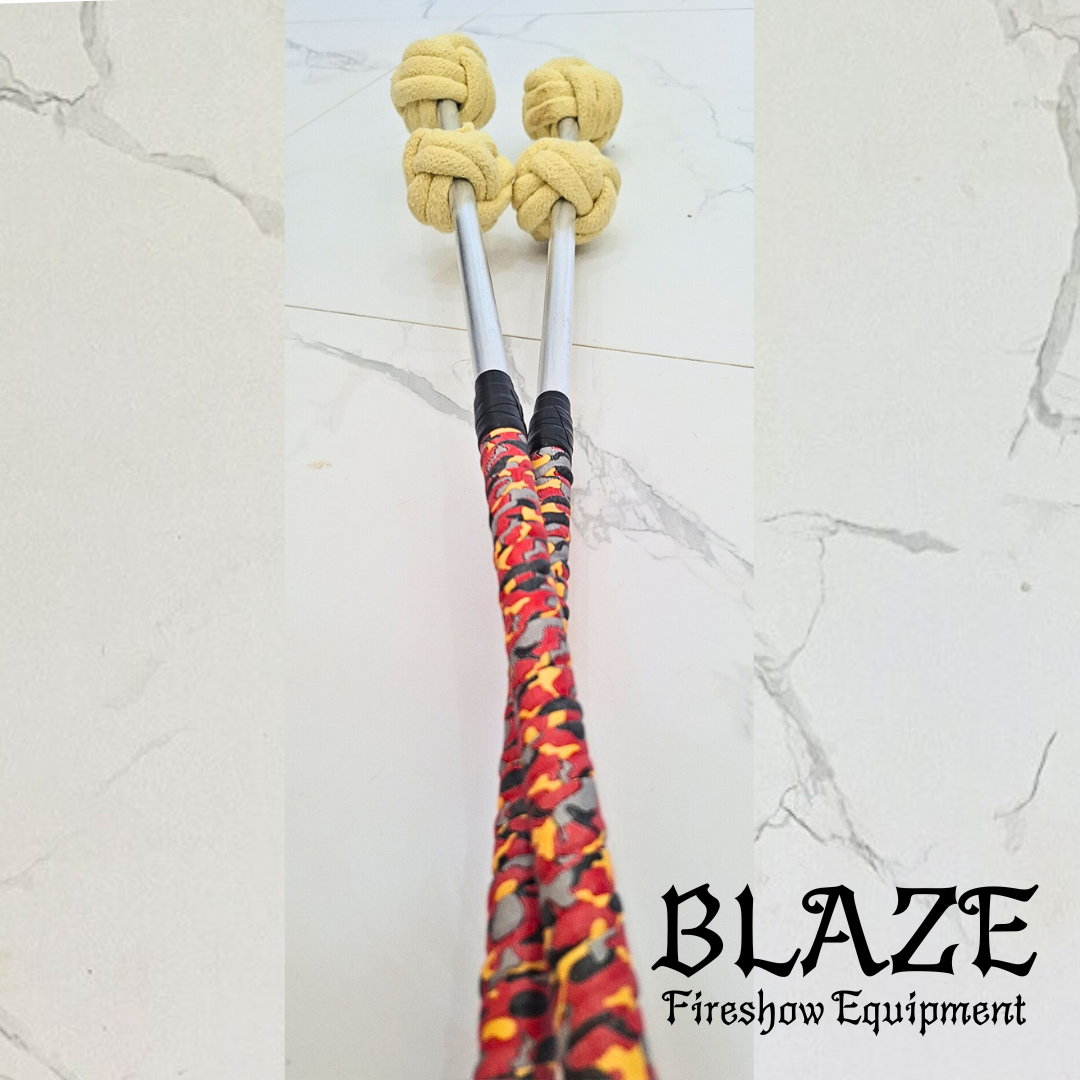 Double Monkey Fist Fire Stick with Kevlar